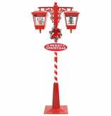 VidaXL Kerststraatlamp met 2 lantaarns Rood 40,5 x 80 x 188 cm