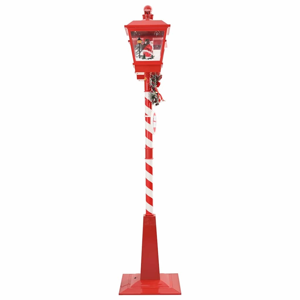 VidaXL Kerststraatlamp met 2 lantaarns Rood 40,5 x 80 x 188 cm