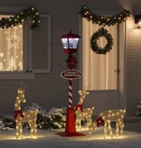 VidaXL Kerststraatlamp met lantaarn Rood 40,5x40,5x180cm Kunststof