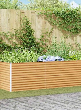 VidaXL Verhoogde plantenbak 485 x 100 x 68 cm Gegalvaniseerd staal
