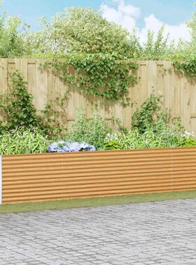 VidaXL Verhoogde plantenbak 390 x 100 x 68 cm Gegalvaniseerd staal