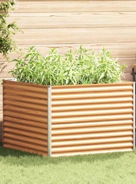 VidaXL Verhoogde plantenbak 98 x 100 x 68 cm Gegalvaniseerd staal