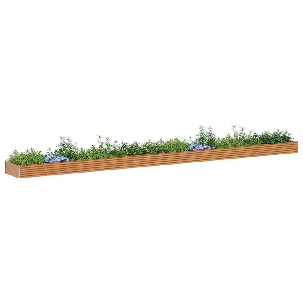 VidaXL Verhoogde plantenbak 970 x 100 x 36 cm Gegalvaniseerd staal