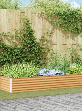VidaXL Verhoogde plantenbak 582 x 100 x 36 cm Gegalvaniseerd staal
