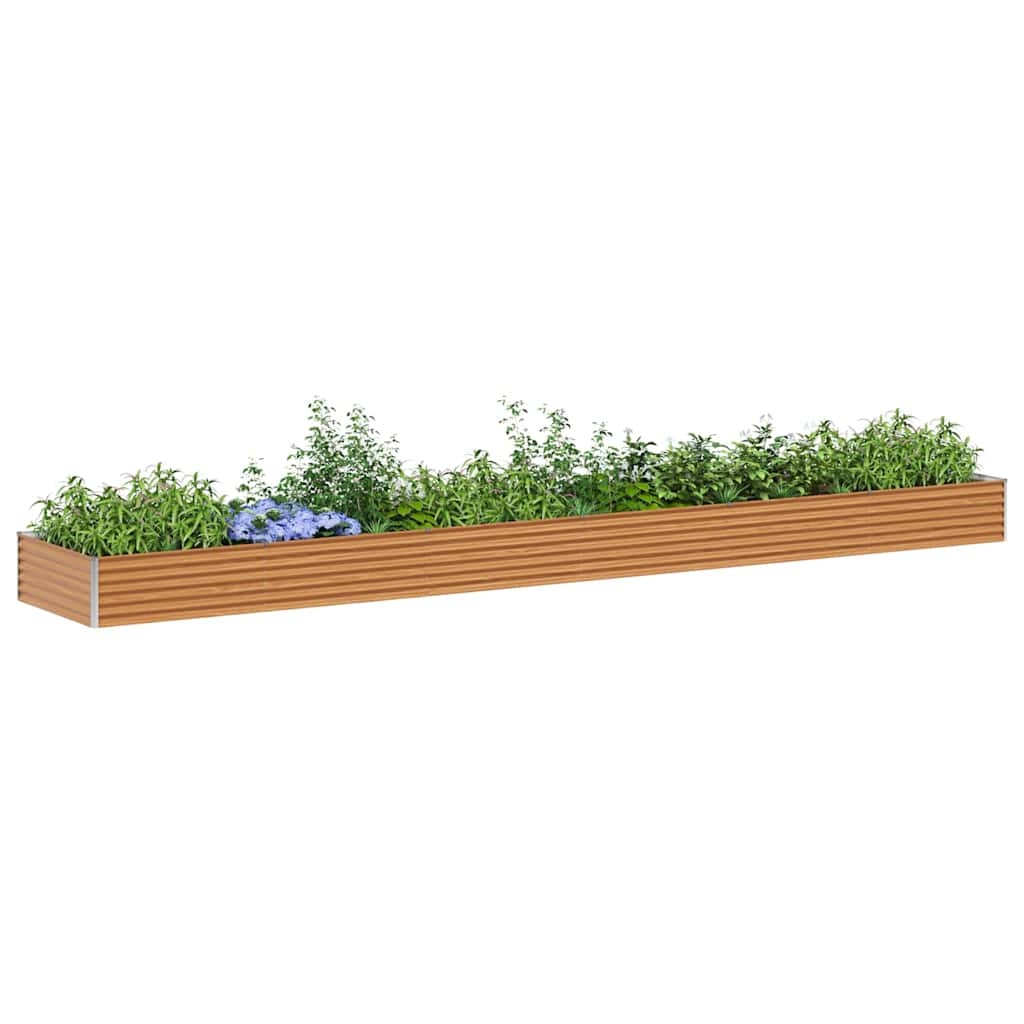 VidaXL Verhoogde plantenbak 582 x 100 x 36 cm Gegalvaniseerd staal
