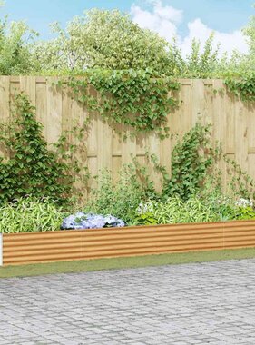 VidaXL Verhoogde plantenbak 390 x 100 x 36 cm Gegalvaniseerd staal