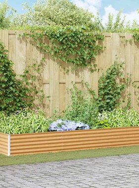 VidaXL Verhoogde plantenbak 290 x 100 x 36 cm Gegalvaniseerd staal