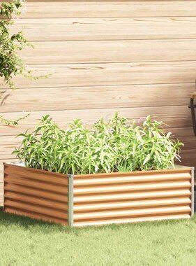 VidaXL Verhoogde plantenbak 98 x 100 x 36 cm Gegalvaniseerd staal