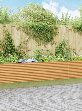 VidaXL Verhoogde plantenbak 390 x 50 x 68 cm Gegalvaniseerd staal