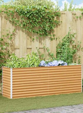 VidaXL Verhoogde plantenbak 195 x 50 x 68 cm Gegalvaniseerd staal