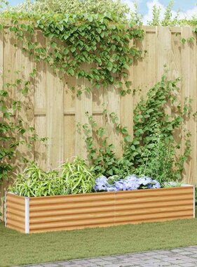 VidaXL Verhoogde plantenbak 195 x 50 x 36 cm Gegalvaniseerd staal