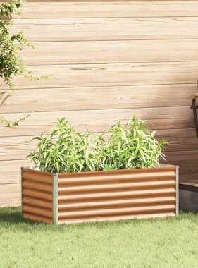 VidaXL Verhoogde plantenbak 98 x 50 x 36 cm Gegalvaniseerd staal
