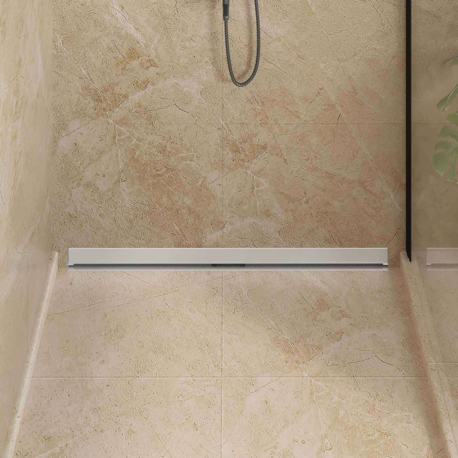 VidaXL Wandgemonteerde Douche Afvoer Zilver 100 cm Roestvrij staal 304