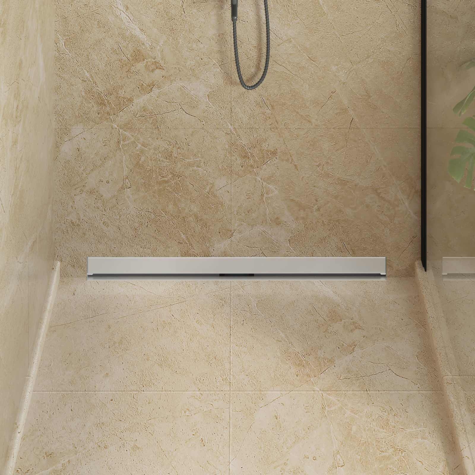 VidaXL Wandgemonteerde Douche Afvoer Zilver 90 cm Roestvrij staal 304