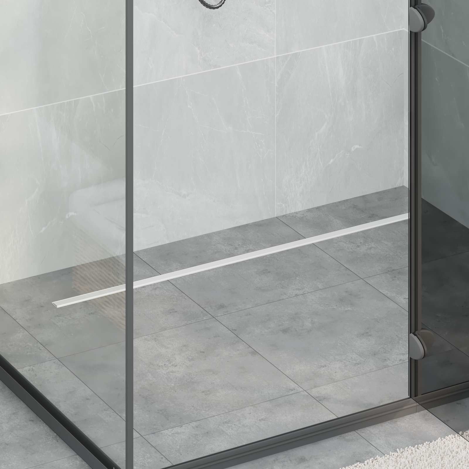 VidaXL 360° Doucheafvoer Met Slank Model Zilver 100 cm