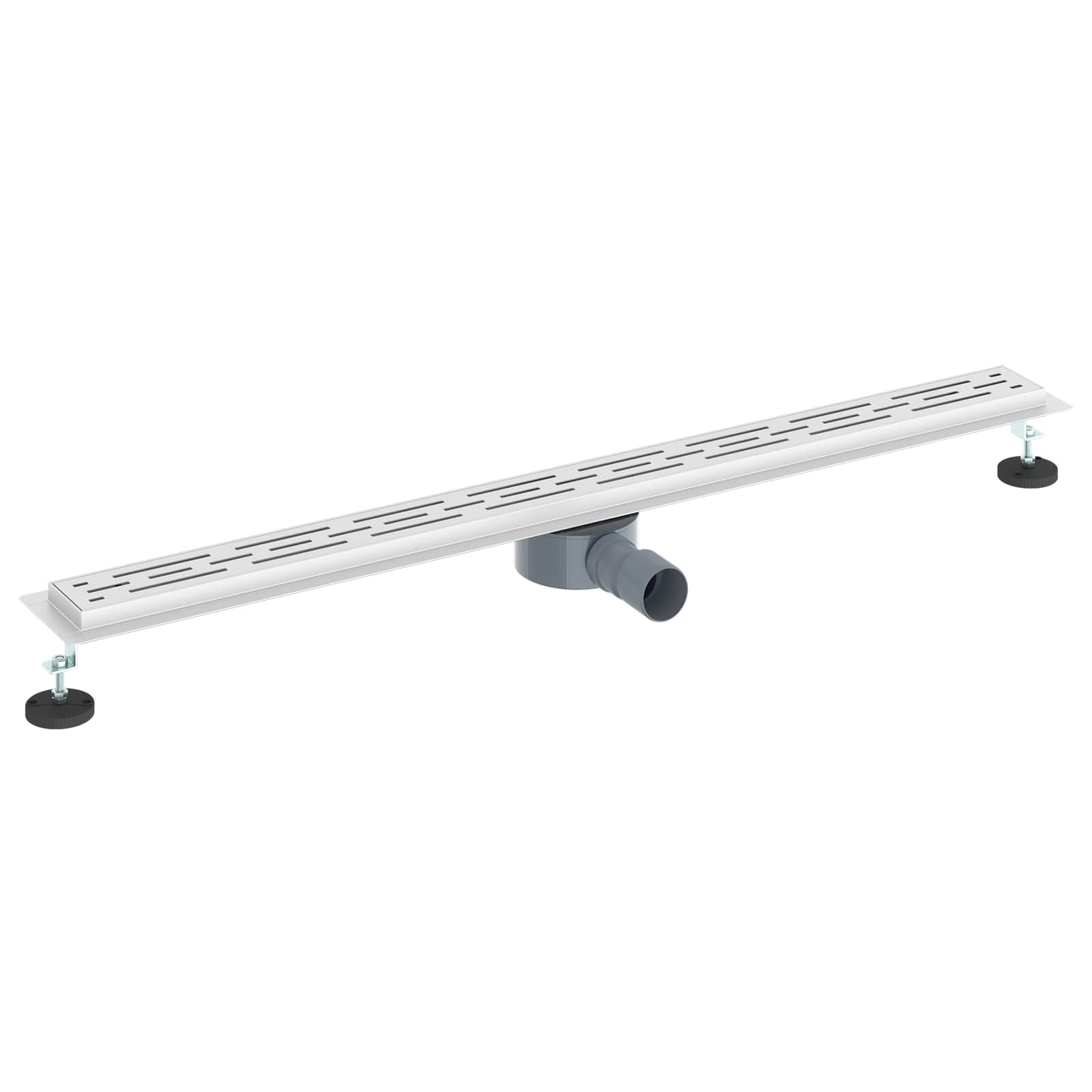 VidaXL 362 Graden Doucheafvoer met Lijnontwerp Zilver 100 cm