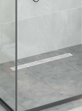 VidaXL 362 Graden Doucheafvoer met Lijnontwerp Zilver 70 cm