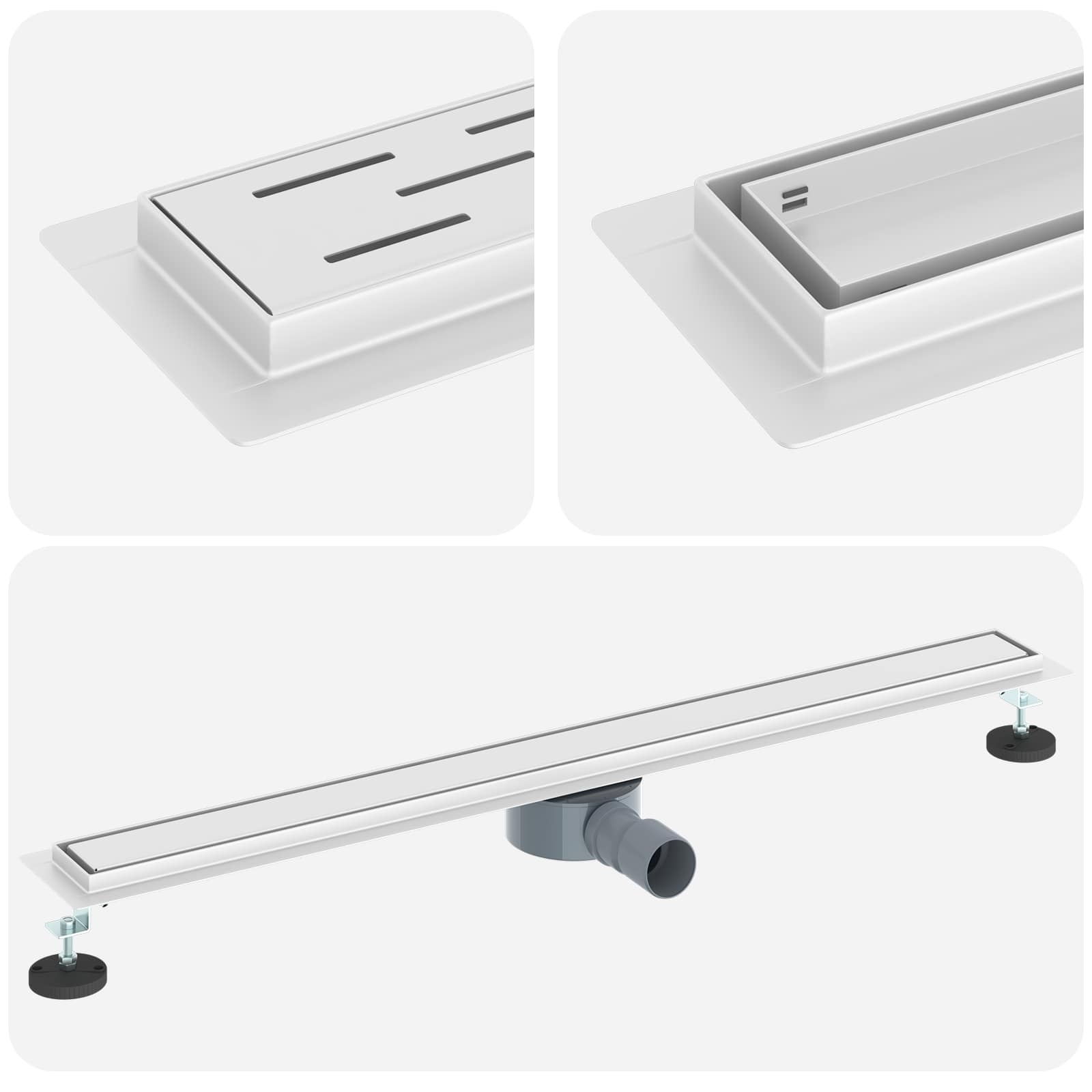 VidaXL Doucheafvoer 2-in-1 met 360° Sifon Zilver 90 cm