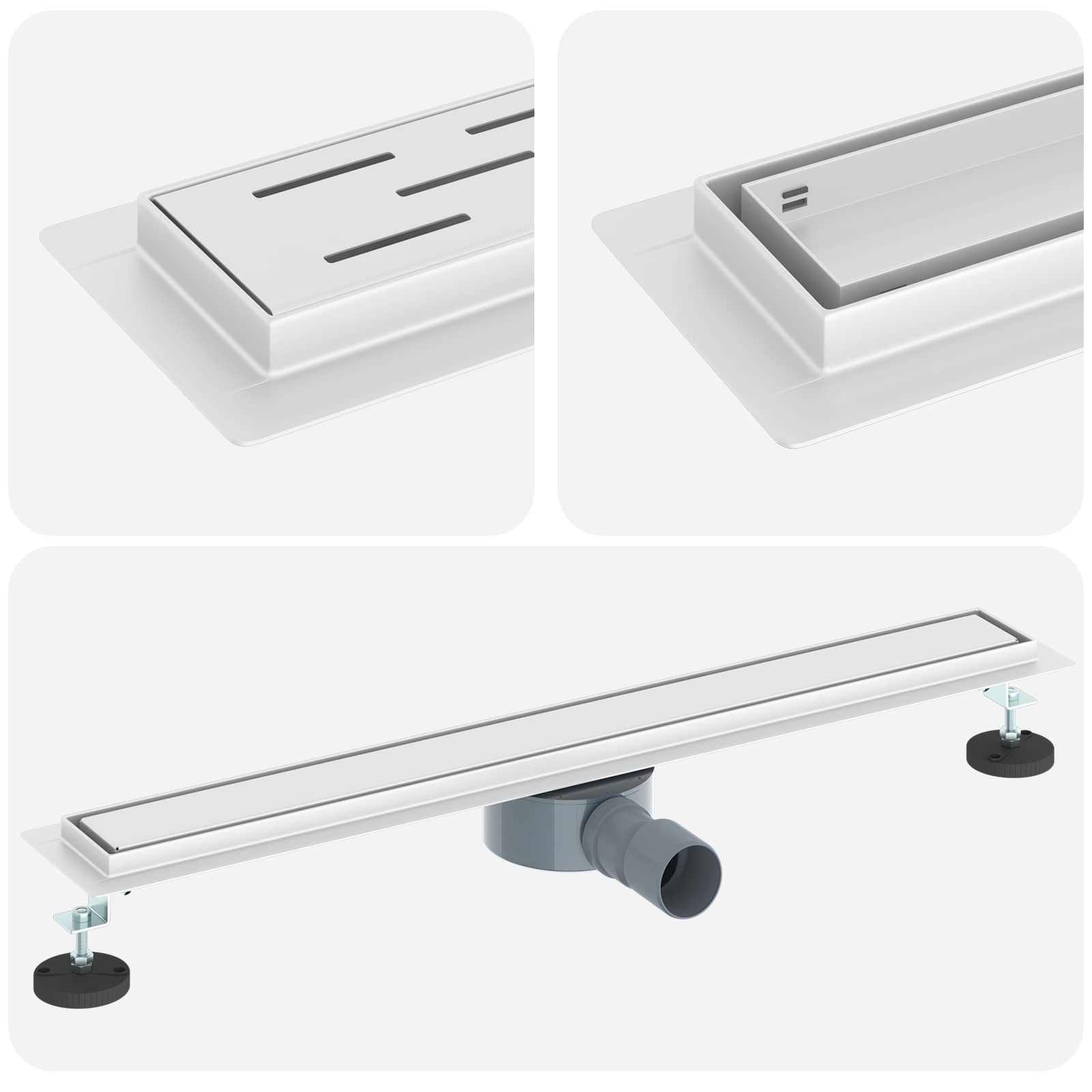 VidaXL Doucheafvoer 2-in-1 met 360° Sifon Zilver 70 cm