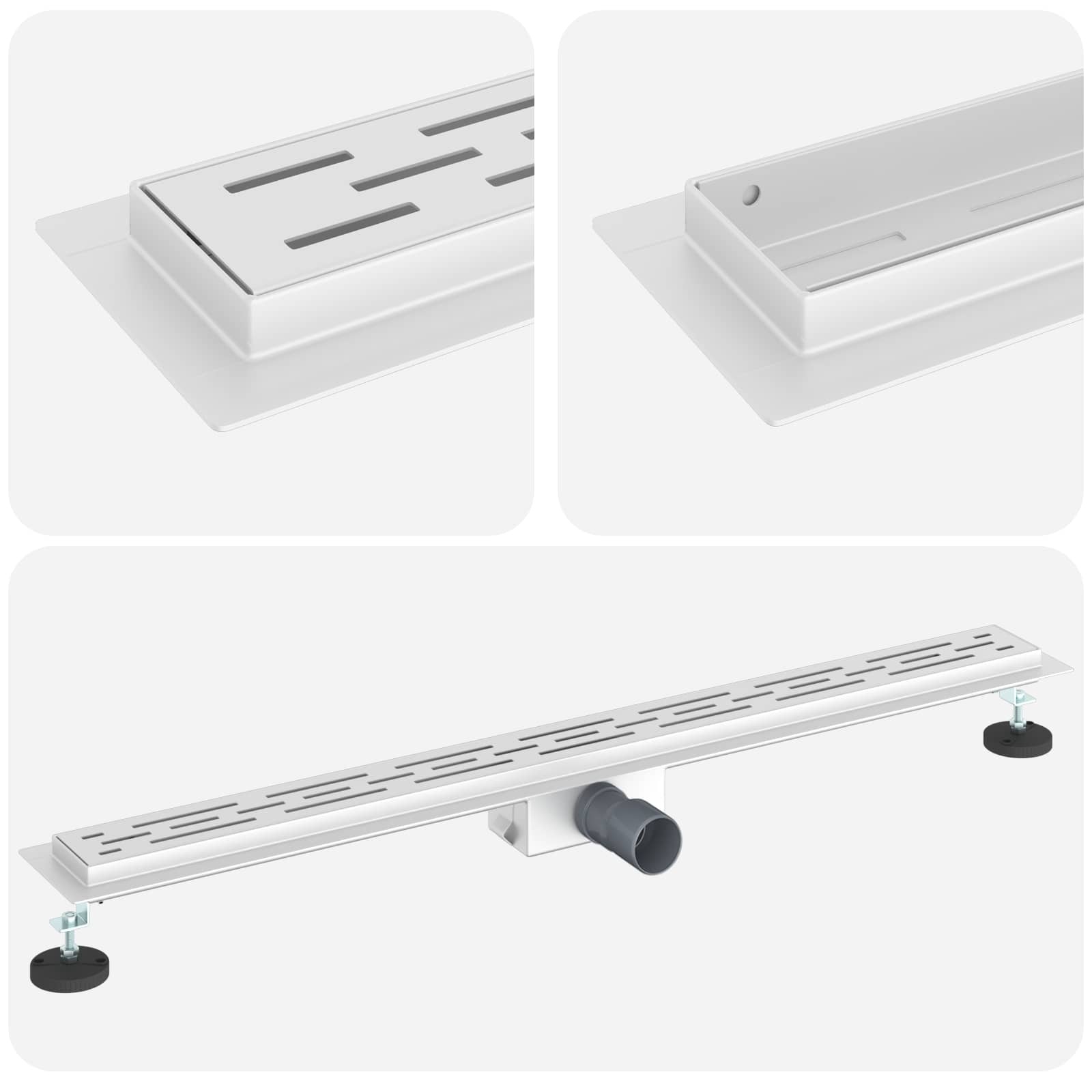 VidaXL Doucheafvoer met Glazen Deksel Zilver 100 cm