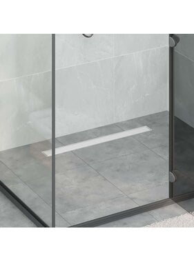 VidaXL Doucheafvoer met Glazen Deksel Zilver 70 cm Roestvrij staal 304