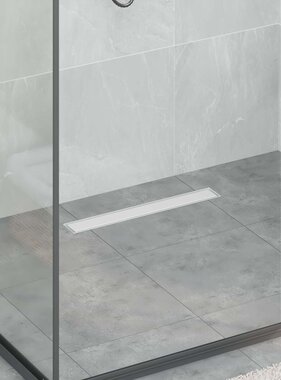 VidaXL Doucheafvoer met Glazen Deksel Zilver 50 cm Roestvrij staal 304