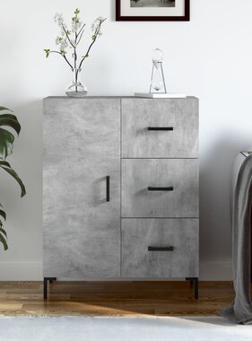 VidaXL Dressoir 69,5x34x90 cm bewerkt hout betongrijs