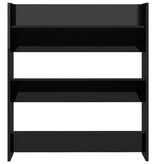 VidaXL Wandschoenenkast 80x18x90 cm bewerkt hoogglans zwart