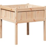 VidaXL Tuin Bloempot Natuur 70 x 70 x 70 cm Massief grenenhout