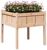 VidaXL Tuin Bloempot Natuur 70 x 70 x 70 cm Massief grenenhout