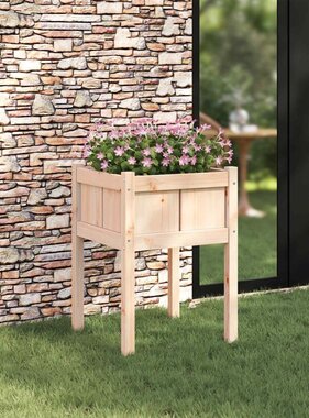 VidaXL Tuin Bloempot Natuur 50 x 50 x 70 cm Massief grenenhout