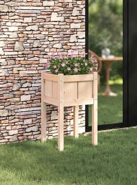 VidaXL Tuin Bloempot Natuur 40 x 40 x 70 cm Massief grenenhout
