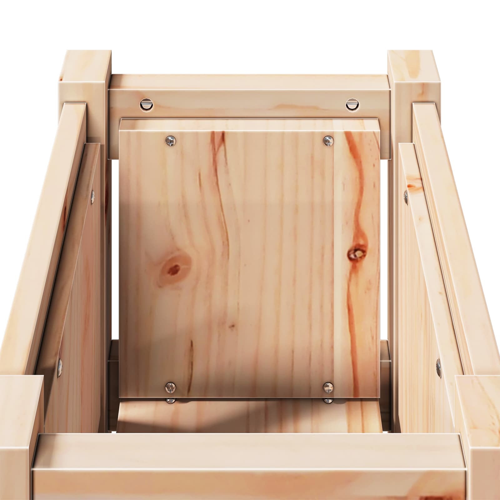 VidaXL Tuin Bloempot Natuur 31 x 31 x 70 cm Massief grenenhout