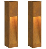 VidaXL Zonne LED Padverlichting 2 pcs Gegalvaniseerd Gegalvaniseerd