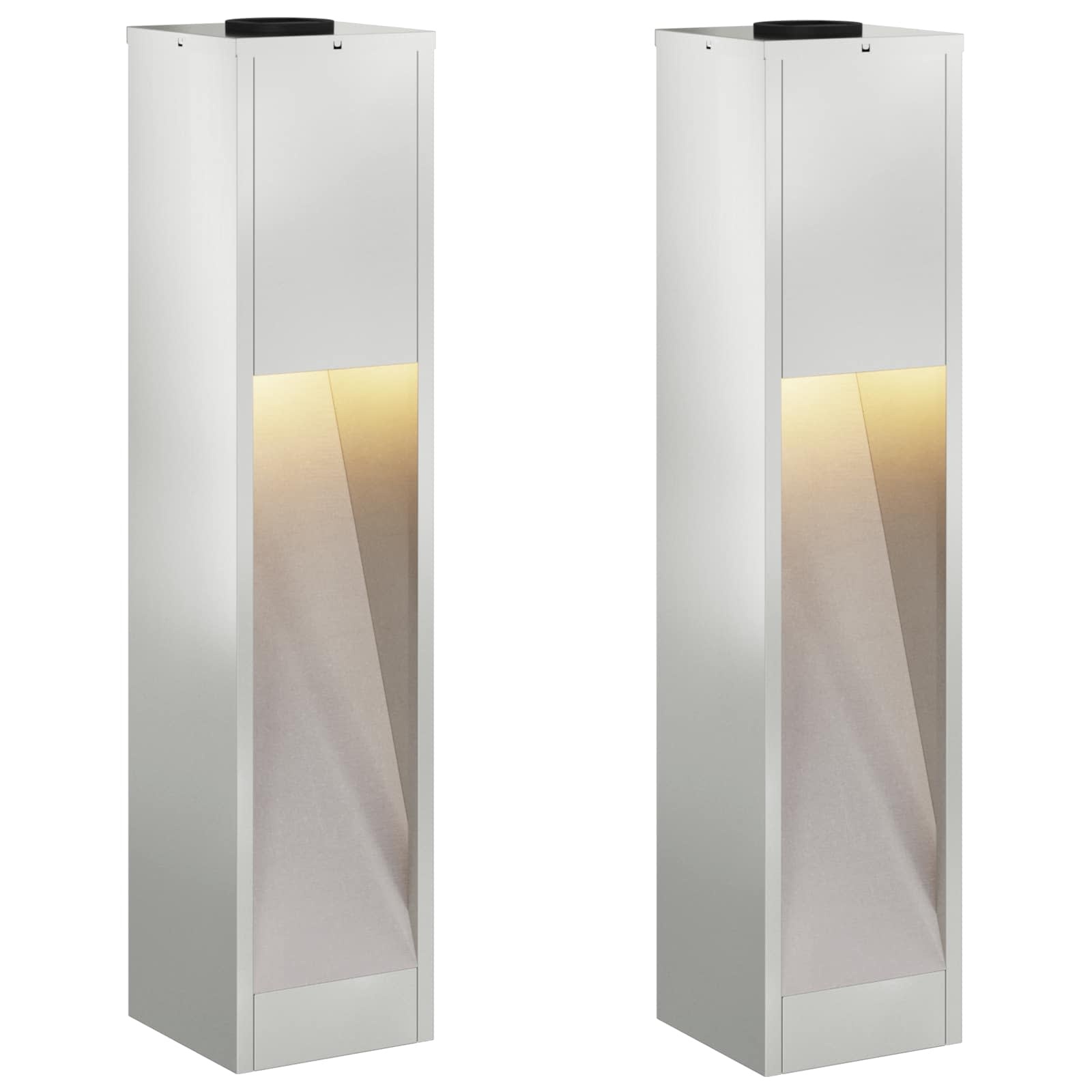 VidaXL Zonne LED Padverlichting 2 pcs Gegalvaniseerd Gegalvaniseerd