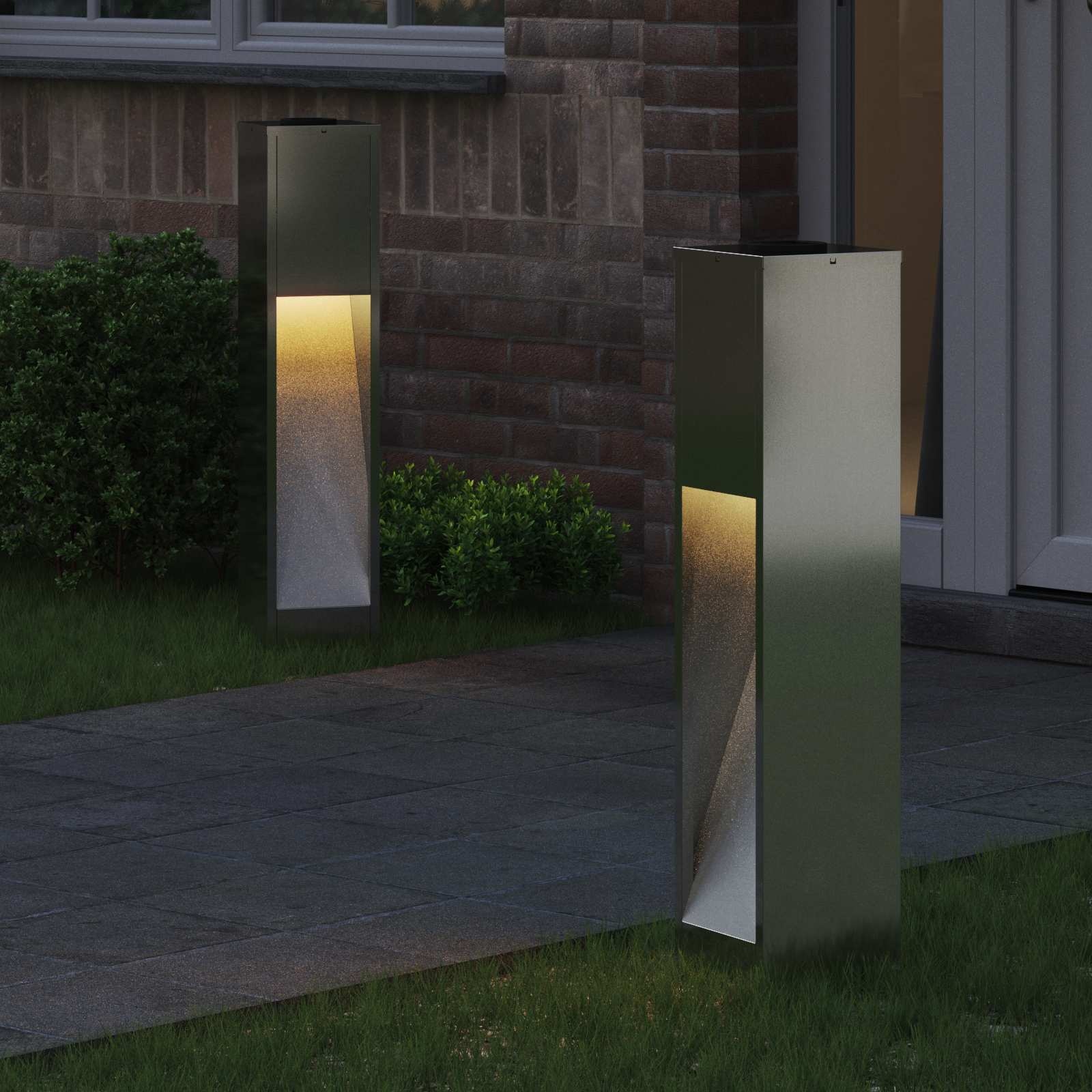 VidaXL Zonne LED Padverlichting 2 pcs Gegalvaniseerd Gegalvaniseerd