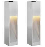 VidaXL Zonne LED Padverlichting 2 pcs Roestvrij staal Roestvrij staal