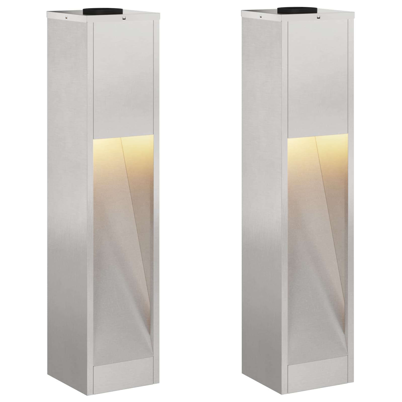VidaXL Zonne LED Padverlichting 2 pcs Roestvrij staal Roestvrij staal