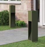 VidaXL Zonne LED Padverlichting 2 pcs Olijf Groen Koudgewalst staal