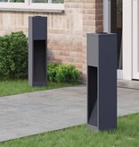 VidaXL Zonne LED Padverlichting 2 pcs Antraciet Koudgewalst staal