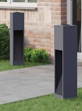 VidaXL Zonne LED Padverlichting 2 pcs Antraciet Koudgewalst staal