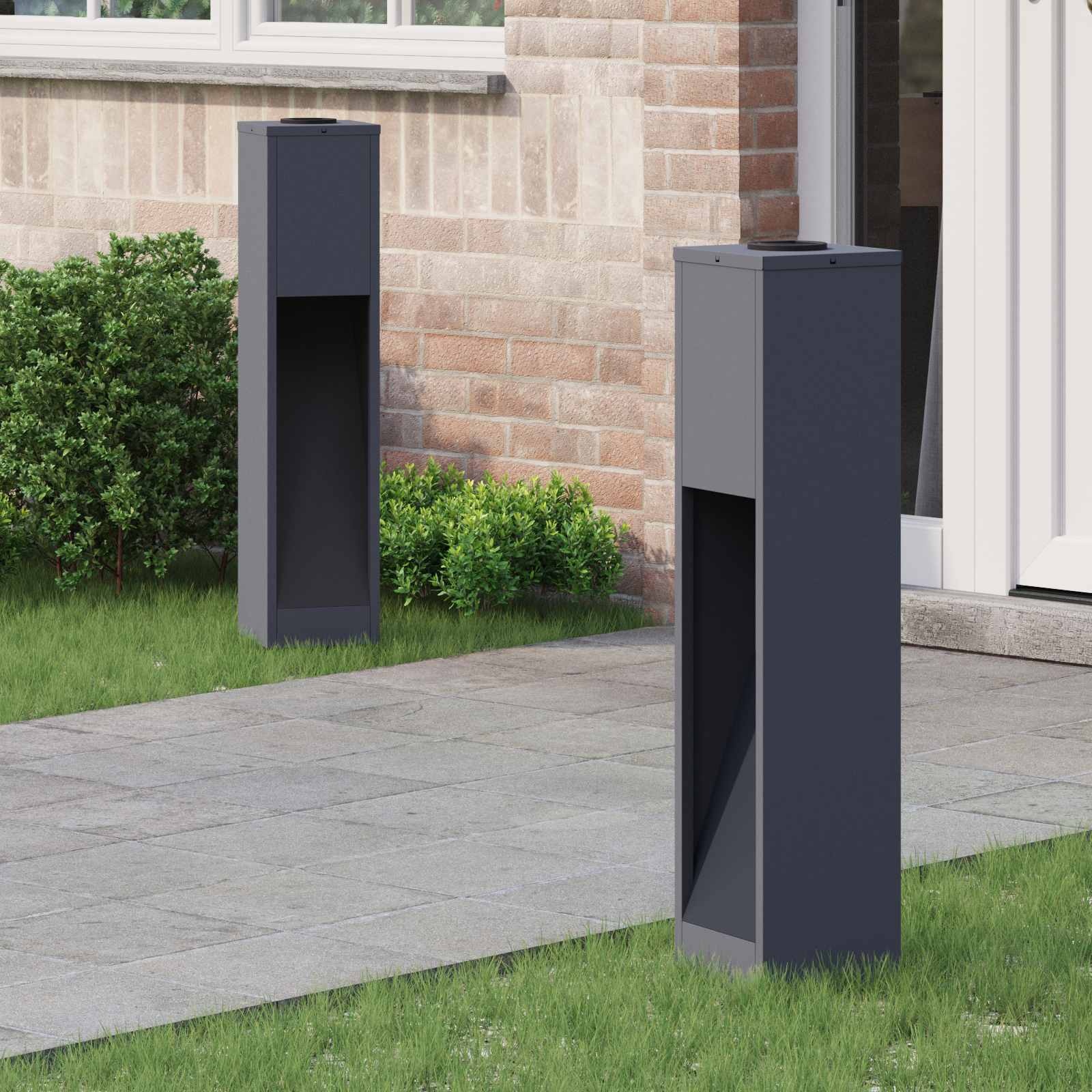 VidaXL Zonne LED Padverlichting 2 pcs Antraciet Koudgewalst staal