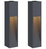 VidaXL Zonne LED Padverlichting 2 pcs Antraciet Koudgewalst staal