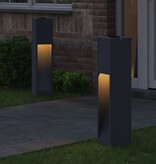 VidaXL Zonne LED Padverlichting 2 pcs Antraciet Koudgewalst staal