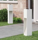 VidaXL Zonne LED Padverlichting 2 pcs Wit Koudgewalst staal