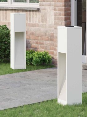 VidaXL Zonne LED Padverlichting 2 pcs Wit Koudgewalst staal