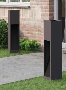 VidaXL Zonne LED Padverlichting 2 pcs Zwart Koudgewalst staal