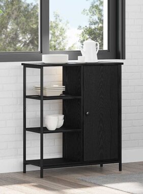 VidaXL Dressoir Zwart Eiken 70 x 30 x 80 cm