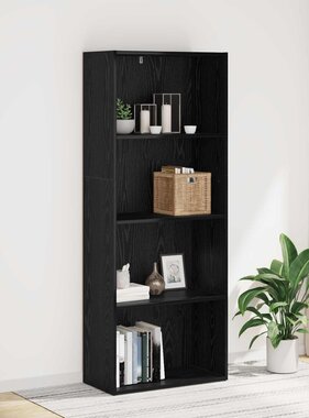 VidaXL Boekenkast Zwart Eiken 60 x 30 x 151,5 cm Bewerkt hout