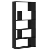 VidaXL Boekenkast Zwart Eiken 80 x 24 x 159 cm Bewerkt hout